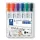 Táblamarker készlet, 2-5 mm, vágott, STAEDTLER "Lumocolor® 351 B", 6 különböző szín