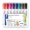 Táblamarker készlet, 2 mm, kúpos, STAEDTLER "Lumocolor® 351", 8 különböző szín