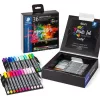 Ecsetirón készlet, STAEDTLER "Pigment brush 371", 36 különböző szín