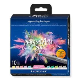   Ecsetirón készlet, STAEDTLER "Pigment big brush 373", 10 különböző pasztell szín