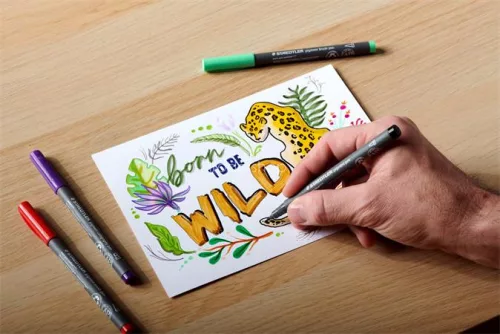 Filctoll, 1 mm, kúpos, 2 db, STAEDTLER® "Pigment pen 376", intenzív fekete