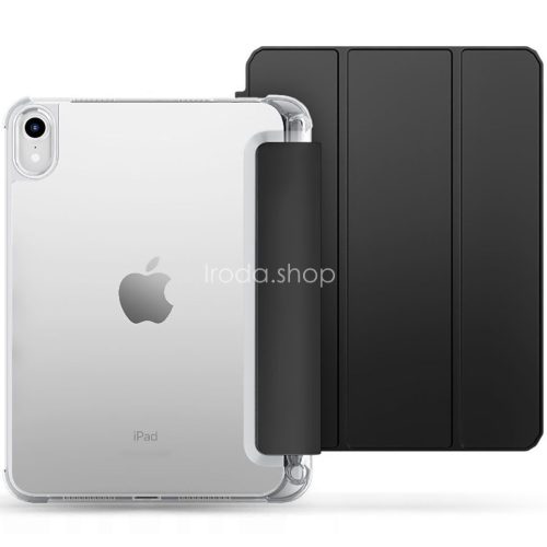 Apple iPad 10.9 (2022) / iPad 11 (2025), mappa tok, közepesen ütésálló, érintőceruza tartó, érintőceruza nélkül, átlátszó hátlap, Smart Case, TP SC Pen Holder Hybrid, fekete