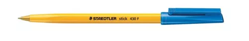 Golyóstoll, 0,3 mm, kupakos, STAEDTLER "Stick 430 F", kék