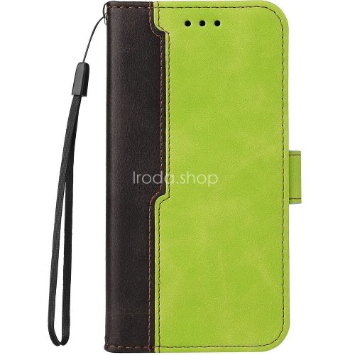 Xiaomi 14, Oldalra nyíló tok, stand, kártyatartóval, kézpánttal, Wooze Colour Wallet, zöld