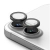 Apple iPhone 16 / 16 Plus, Kamera lencsevédő fólia, ütésálló fólia, Tempered Glass (edzett üveg), alumínium keret, Ringke Camera Frame Protector, fekete