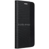 Samsung Galaxy A16 4G / A16 5G SM-A165F / A166B, Oldalra nyíló tok, stand, kártyatartóval, textil minta, Sensitive Book, fekete