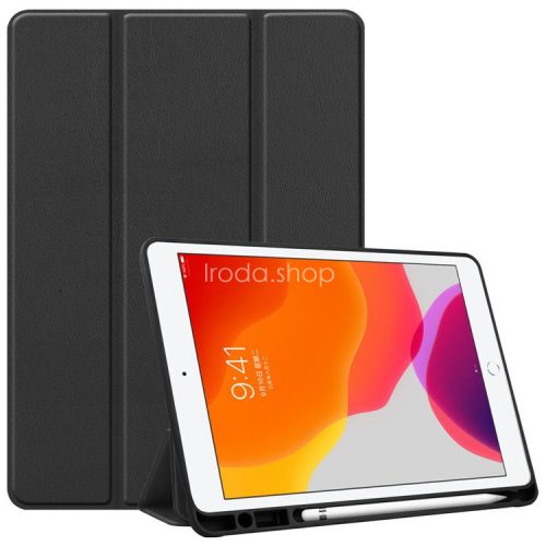 Samsung Galaxy Tab S9 FE Plus (12.4) SM-X610 / X616B, mappa tok, érintőceruza tartó, érintőceruza nélkül, Trifold, Wooze Trifold Pencil Holder, fekete