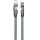 USB Type-C / USB töltő- és adatkábel 4in1, USB Type-C / Lightning, 100 cm, 3000 mA, 60W, változtatható töltőfej, törésgátló, lapos, gyorstöltés, cipőfűző minta, Forcell F-Energy C241, szürke