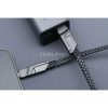 USB Type-C / USB töltő- és adatkábel 4in1, USB Type-C / Lightning, 100 cm, 3000 mA, 60W, változtatható töltőfej, törésgátló, lapos, gyorstöltés, cipőfűző minta, Forcell F-Energy C241, szürke