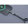 USB Type-C / USB töltő- és adatkábel 4in1, USB Type-C / Lightning, 100 cm, 3000 mA, 60W, változtatható töltőfej, törésgátló, lapos, gyorstöltés, cipőfűző minta, Forcell F-Energy C241, szürke