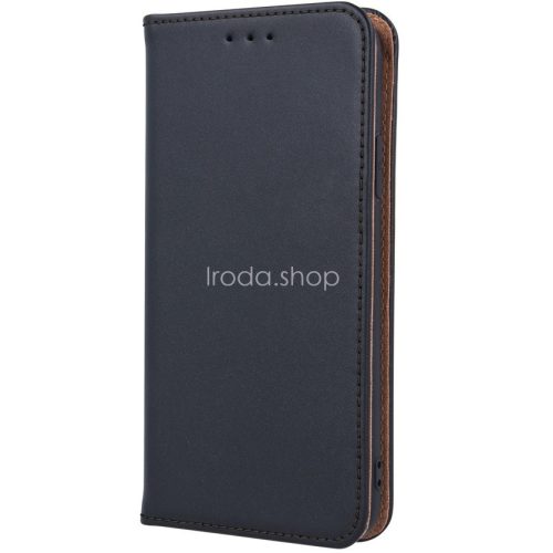 Xiaomi Redmi Note 14 5G (Global), Oldalra nyíló tok, valódi bőrtok, stand, Smart Pro, fekete