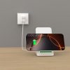 Univerzális vezeték nélküli töltő állomás, Qi Wireless, 15W, asztali tartó, LED-es, Tech-Protect QI15W-A40, fehér