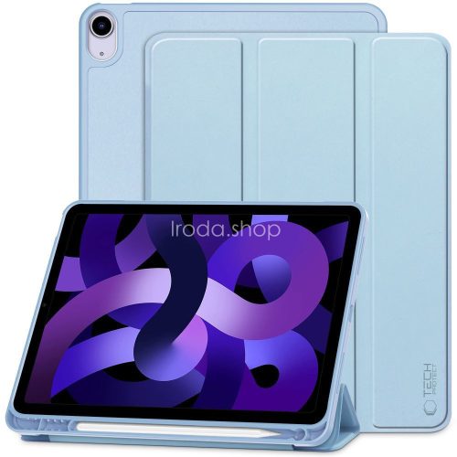 Apple iPad Air (2020 / 2022) / iPad Air 11 (2024), mappa tok, közepesen ütésálló, érintőceruza tartó, érintőceruza nélkül, Smart Case, TP SC Pen Holder, világoskék