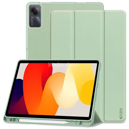 Xiaomi Redmi Pad SE (11.0), mappa tok, közepesen ütésálló, érintőceruza tartó, érintőceruza nélkül, Trifold, TP SC Pen Holder, zöld