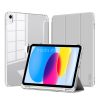 Apple iPad 10.9 (2022) / iPad 11 (2025), mappa tok, közepesen ütésálló, érintőceruza tartó, érintőceruza nélkül, átlátszó hátlap, Smart Case, TP SC Pen Holder Hybrid, szürke