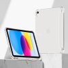 Apple iPad 10.9 (2022) / iPad 11 (2025), mappa tok, közepesen ütésálló, érintőceruza tartó, érintőceruza nélkül, színes átlátszó hátlap, Smart Case, TP SC Pen Holder Hybrid, ezüst