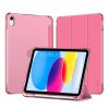 Apple iPad 10.9 (2022) / iPad 11 (2025), mappa tok, közepesen ütésálló, érintőceruza tartó, érintőceruza nélkül, színes átlátszó hátlap, Smart Case, TP SC Pen Holder Hybrid, magenta