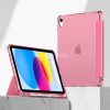 Apple iPad 10.9 (2022) / iPad 11 (2025), mappa tok, közepesen ütésálló, érintőceruza tartó, érintőceruza nélkül, színes átlátszó hátlap, Smart Case, TP SC Pen Holder Hybrid, magenta