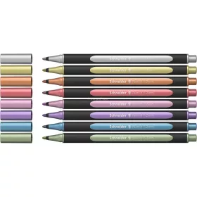   Metálfényű filctoll készlet, 1-2 mm, SCHNEIDER "Paint-It 020", 8 különböző szín