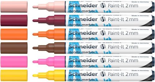 Dekormarker készlet, akril, 2 mm, SCHNEIDER "Paint-It 310", 6 különböző szín