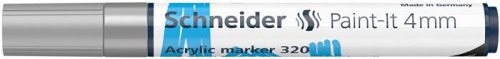 Dekormarker, akril, 4 mm, SCHNEIDER "Paint-It 320", ezüst
