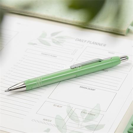 Golyóstoll, 0,7 mm, nyomógombos, mentazöld tolltest, SCHNEIDER "Epsilon XB", kék