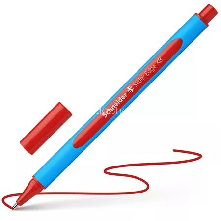 Golyóstoll, 0,7 mm, kupakos, SCHNEIDER "Slider Edge XB", piros