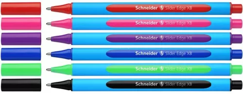 Golyóstoll készlet, 0,7 mm, kupakos, SCHNEIDER "Slider Edge XB", vegyes színek