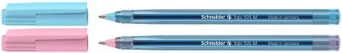 Golyóstoll, 0,5 mm, kupakos, SCHNEIDER "Tops 505 M Bubble Gum" kék, limitált kiadás