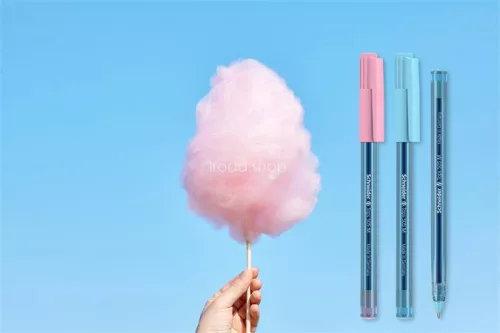 Golyóstoll, 0,5 mm, kupakos, SCHNEIDER "Tops 505 M Bubble Gum" kék, limitált kiadás