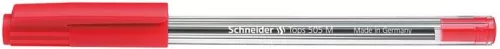 Golyóstoll, 0,5 mm, kupakos, SCHNEIDER "Tops 505 M", piros