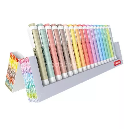 Szövegkiemelő készlet, 1-4 mm, STABILO "Swing Cool", 18 db-os asztali készlet