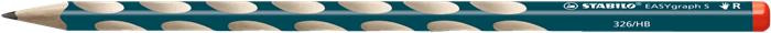Grafitceruza, HB, háromszögletű, vékony, jobbkezes,  STABILO, "EASYgraph", petrol
