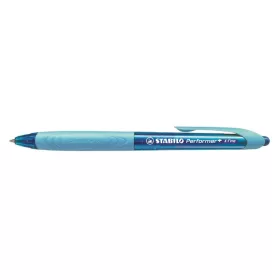   Golyóstoll, 0,35 mm, nyomógombos, kék tolltest, STABILO "Performer+", kék