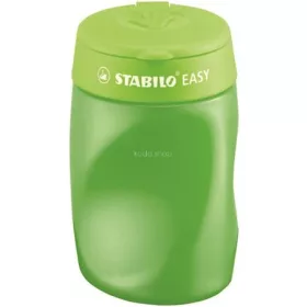   Hegyező, háromlyukú, tartályos, jobbkezes, STABILO "Easy", zöld