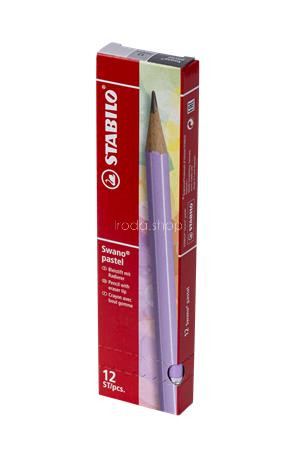 Grafitceruza radírral, HB, hatszögletű, STABILO "Swano Pastel", lila