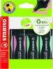 Szövegkiemelő készlet, 2-5 mm, STABILO "Green Boss Pastel", 4 különböző szín