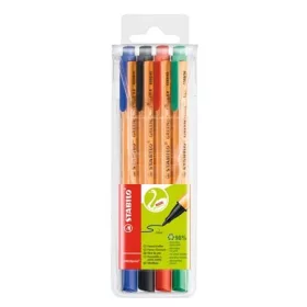   Filctoll készlet, 0,8 mm, STABILO "Greenpoint", 4 különböző szín