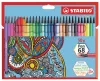 Filctoll készlet, 1 mm, STABILO "Pen 68", 30 különböző szín