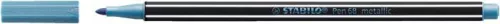 Filctoll, 1,4 mm, STABILO "Pen 68 metallic", metálkék