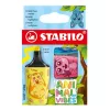 Szövegkiemelő készlet, 2-5 mm, STABILO "Boss Mini Animal Vibes", 3 különböző szín