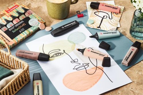 Szövegkiemelő készlet, 2-5 mm, STABILO "BOSS original NatureCOLORS", 4 különböző szín