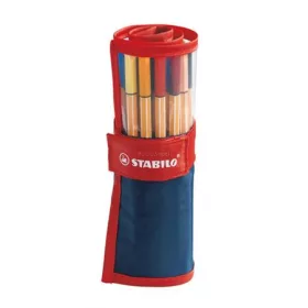   Tűfilc készlet, 0,4 mm, felcsavarható szett, STABILO "Point 88", 25 különböző szín