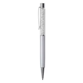   Golyóstoll, krémfehér, felül fehér SWAROVSKI® kristállyal töltve, 14 cm, ART CRYSTELLA®
