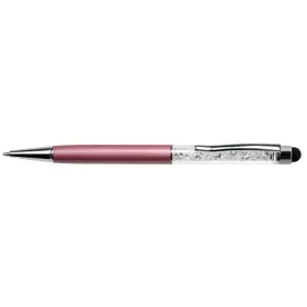   Golyóstoll, világoslila, felül fehér SWAROVSKI® kristállyal töltve, érintővel, 14 cm, ART CRYSTELLA®