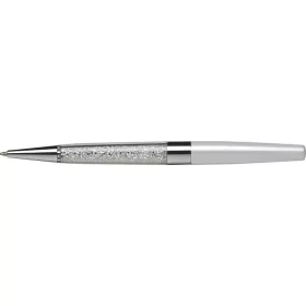   Golyóstoll, krémfehér, alul fehér SWAROVSKI® kristállyal töltve, 14cm, ART CRYSTELLA®