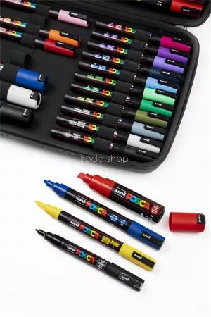 Dekormarker készlet, táskában, UNI "Posca", 40 darabos
