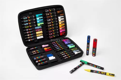 Dekormarker készlet, táskában, UNI "Posca", 40 darabos