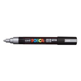 Dekormarker, 1,8-2,5 mm, UNI "Posca PC-5M", ezüst