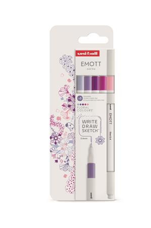 Tűfilc készlet, 0,4 mm, UNI "Emott Floral", 5 különböző szín